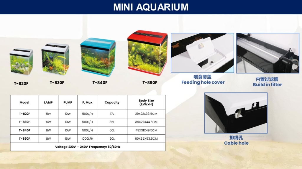 T-820F~850F SERIES MINI AQUARIUM DETAIL