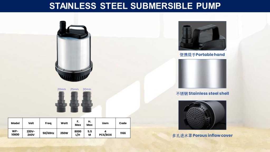 WP-10800 Stainless Steel Submersible Pump DETAIL